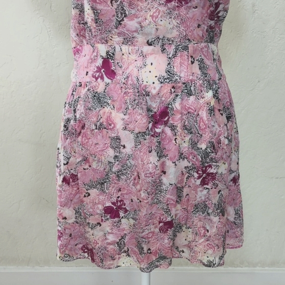 The Kooples Printed Pink Floral Mini Dress Size 1 (US 4) - Picture 5 of 9